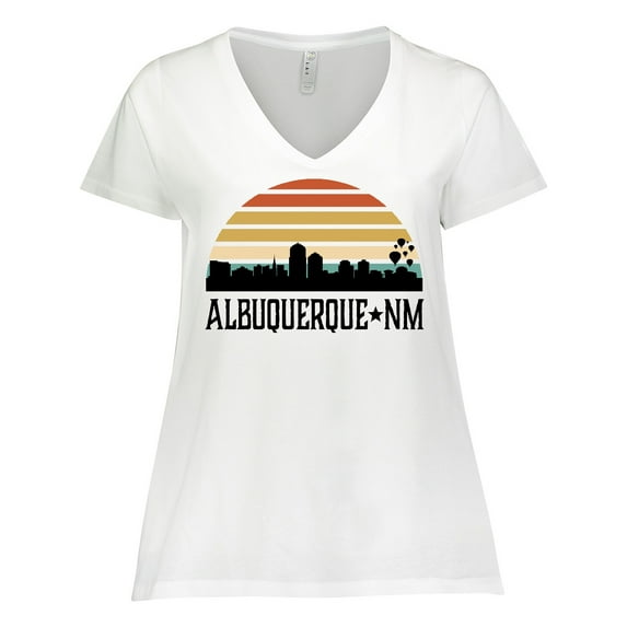 Inktastic Albuquerque New Mexico Skyline Women's Plus Size V-Neck T-Shirt
