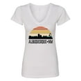 thumbnail image 1 of Inktastic Albuquerque New Mexico Skyline Women's V-Neck T-Shirt, 1 of 5