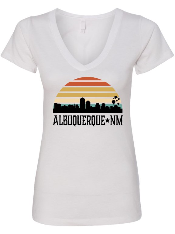 Albuquerque New Mexico Skyline Women's V-Neck T-Shirt