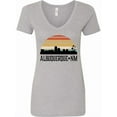 thumbnail image 1 of Inktastic Albuquerque New Mexico Skyline Women's V-Neck T-Shirt, 1 of 5