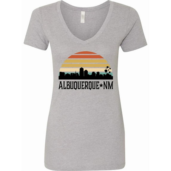Inktastic Albuquerque New Mexico Skyline Women's V-Neck T-Shirt