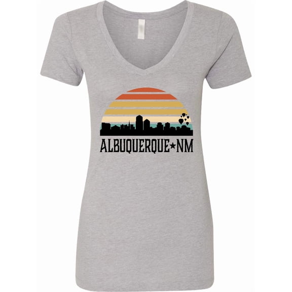 Inktastic Albuquerque New Mexico Skyline Women's V-Neck T-Shirt