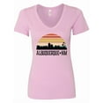 thumbnail image 1 of Inktastic Albuquerque New Mexico Skyline Women's V-Neck T-Shirt, 1 of 5