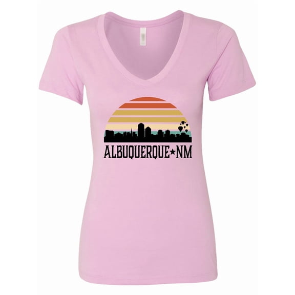 Inktastic Albuquerque New Mexico Skyline Women's V-Neck T-Shirt