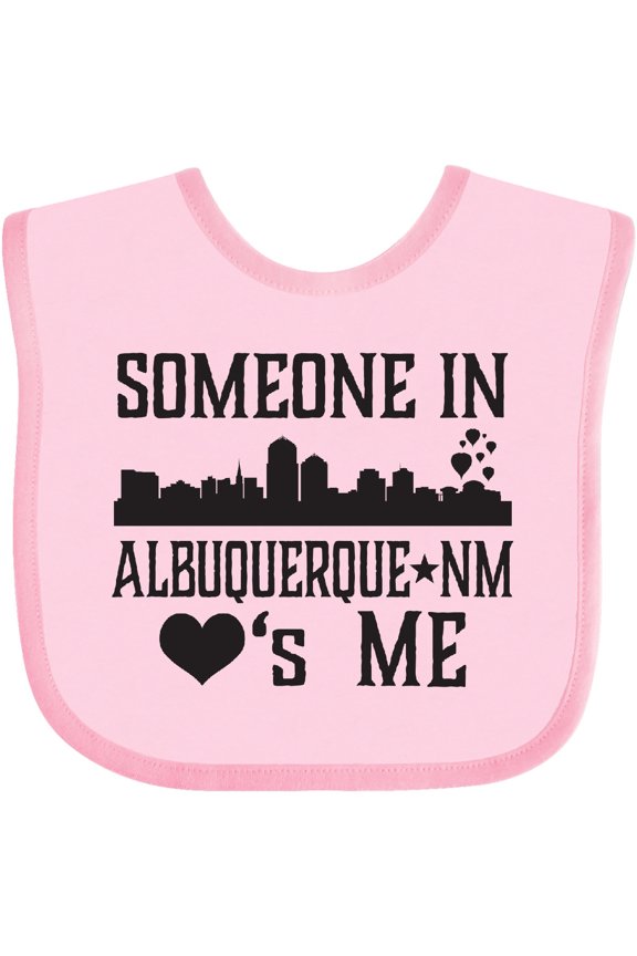 Albuquerque New Mexico Someone Loves Me Skyline Boys or Girls Baby Bib