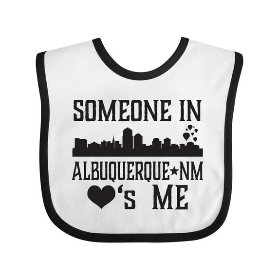 Inktastic Albuquerque New Mexico Someone Loves Me Skyline Boys or Girls Baby Bib