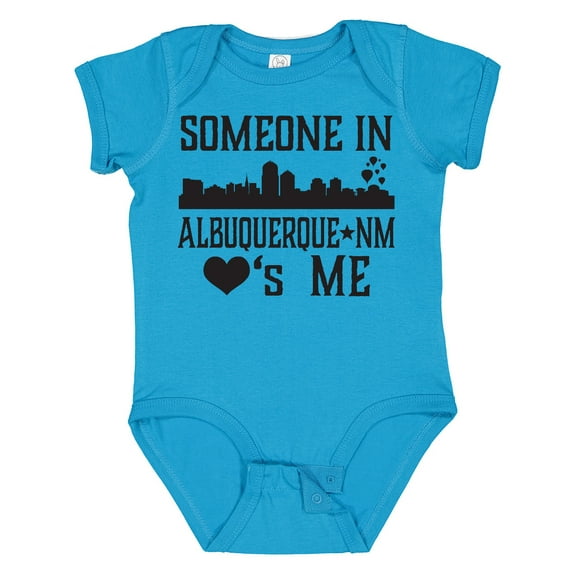 Inktastic Albuquerque New Mexico Someone Loves Me Skyline Boys or Girls Baby Bodysuit