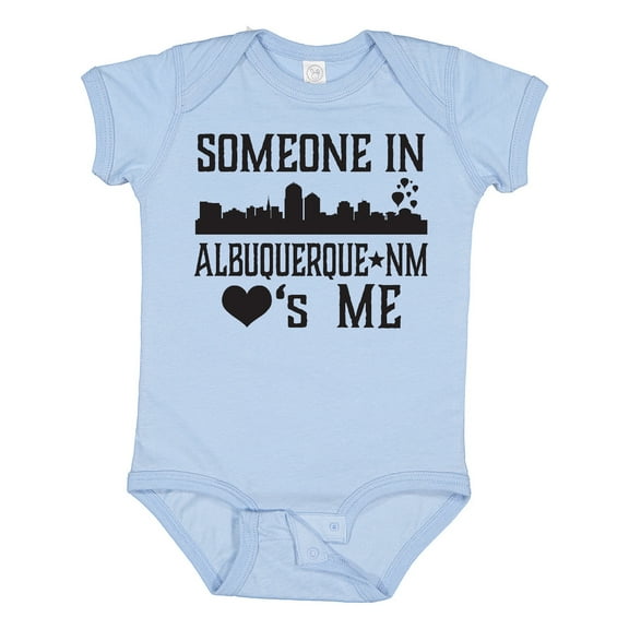 Inktastic Albuquerque New Mexico Someone Loves Me Skyline Boys or Girls Baby Bodysuit