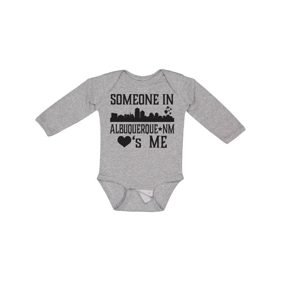 Inktastic Albuquerque New Mexico Someone Loves Me Skyline Boys or Girls Long Sleeve Baby Bodysuit