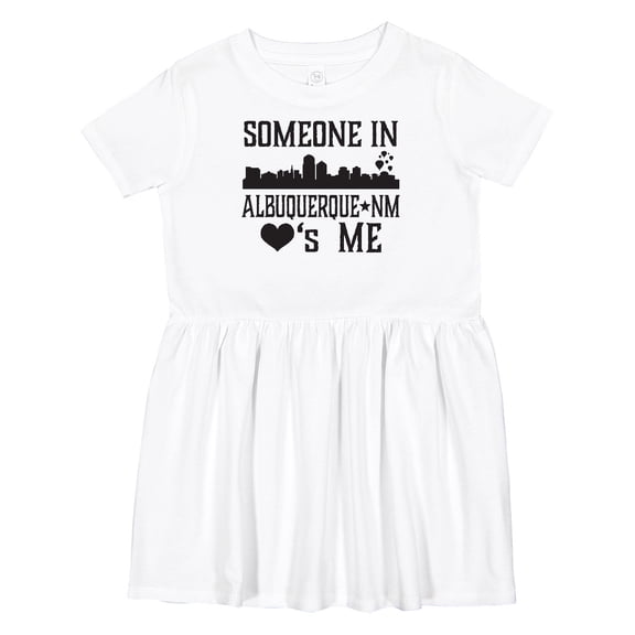 Inktastic Albuquerque New Mexico Someone Loves Me Skyline Girls Toddler Dress