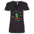 thumbnail image 1 of Inktastic Alien Women's V-Neck T-Shirt, 1 of 5