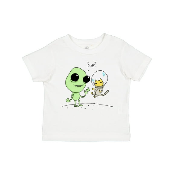 Inktastic Alien and Astronaut Kitty Cat Boys or Girls Toddler T-Shirt