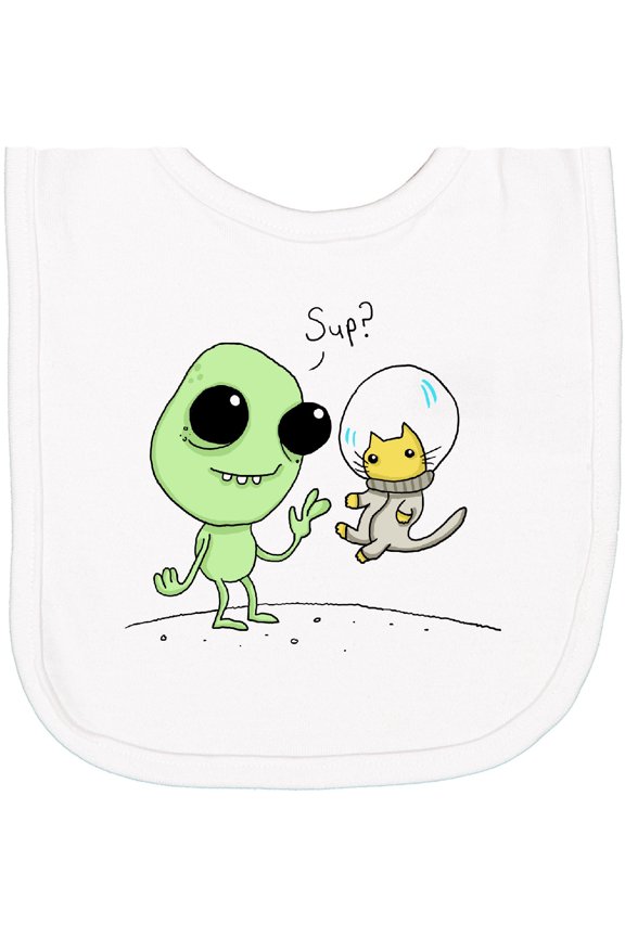 Alien and Astronaut Kitty Cat Newborn Bib