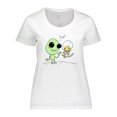 thumbnail image 1 of Inktastic Alien and Astronaut Kitty Cat Women's Plus Size T-Shirt, 1 of 5