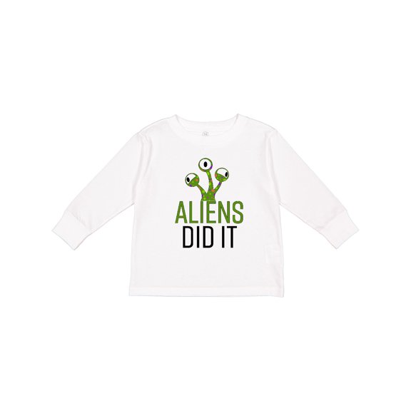 Inktastic Aliens DId It Boys or Girls Long Sleeve Toddler T-Shirt