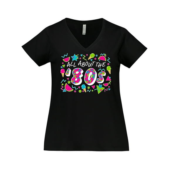 Inktastic All About the '80s Women's Plus Size V-Neck T-Shirt