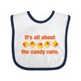 thumbnail image 1 of Inktastic All About the Candy Corn Boys or Girls Baby Bib, 1 of 4