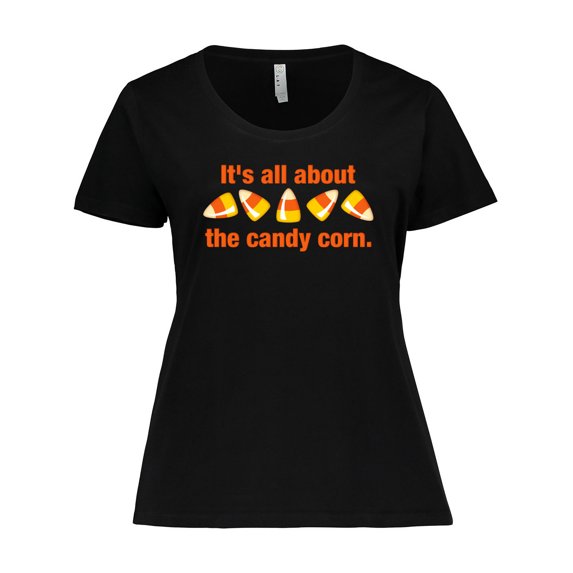 Inktastic All About the Candy Corn Women's Plus Size T-Shirt