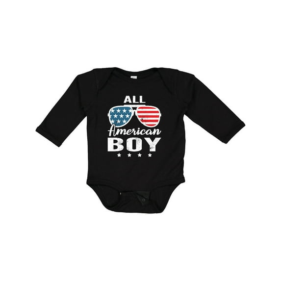 Inktastic All American Boy USA Parade Boys Long Sleeve Baby Bodysuit