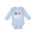 thumbnail image 1 of Inktastic All American Boy USA Parade Boys Long Sleeve Baby Bodysuit, 1 of 5