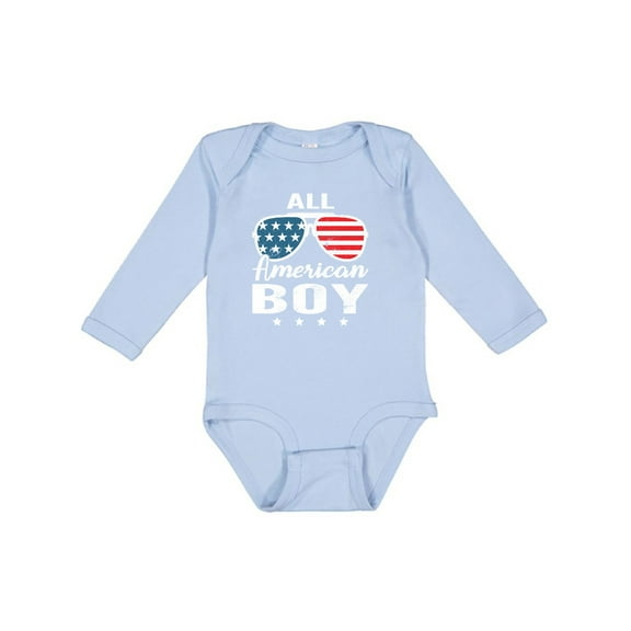 Inktastic All American Boy USA Parade Boys Long Sleeve Baby Bodysuit