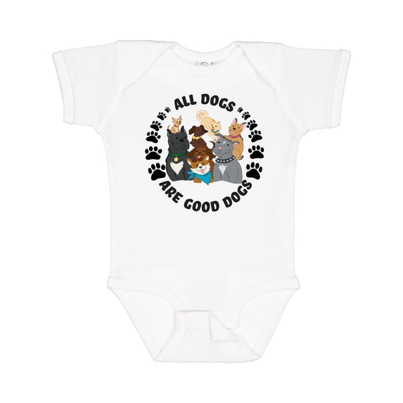 Inktastic All Dogs are Good Dogs with Cute Dog Family Boys or Girls Baby Bodysuit