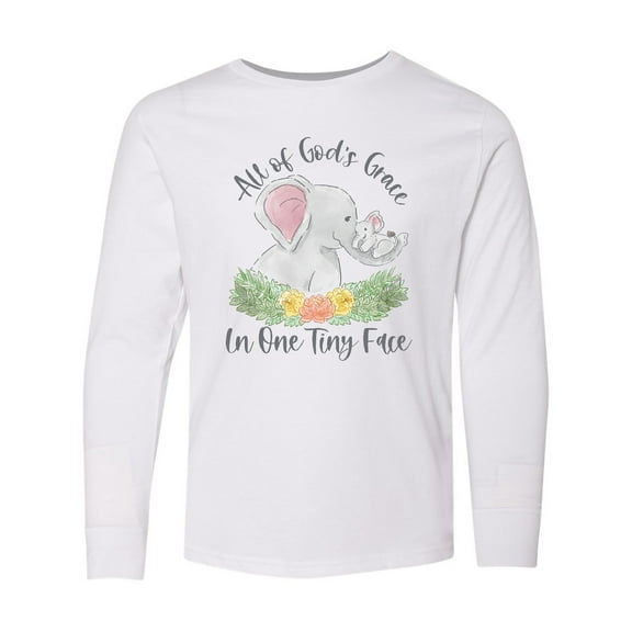 Inktastic All Of God's Grace In One Tiny Face Long Sleeve Youth T-Shirt