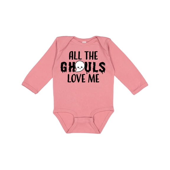 Inktastic All The Ghouls Love Me with Ghost Boys or Girls Long Sleeve Baby Bodysuit
