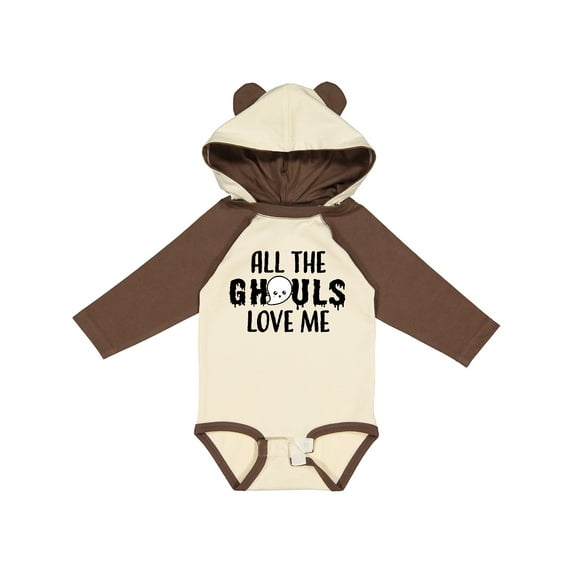 Inktastic All The Ghouls Love Me with Ghost Boys or Girls Long Sleeve Baby Bodysuit