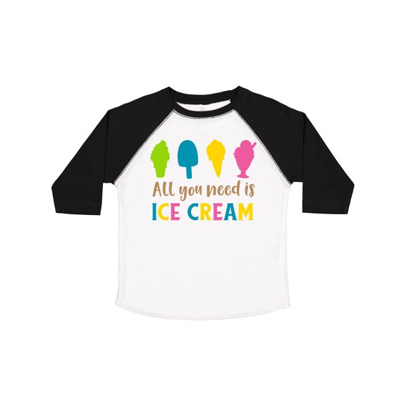 Inktastic All You Need Is Ice Cream - Blue Pink Yellow Green Boys or Girls Toddler T-Shirt