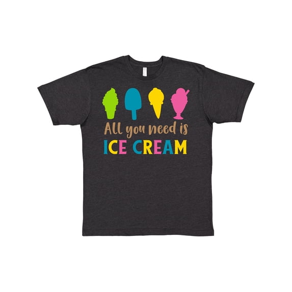 Inktastic All You Need Is Ice Cream - Blue Pink Yellow Green T-Shirt