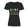thumbnail image 1 of Inktastic All You Need is Ice Cream, Ice Cream Cone, Sundae Women's V-Neck T-Shirt, 1 of 5
