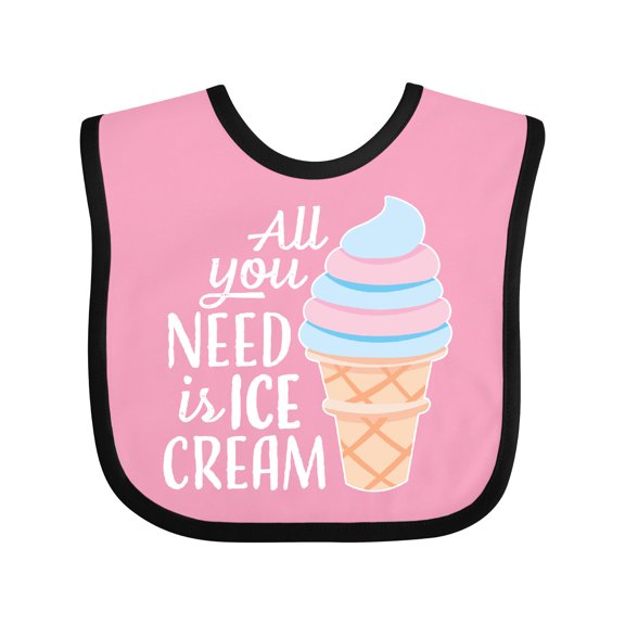 Inktastic All You Need is Ice Cream with Ice Cream Cone Boys or Girls Baby Bib