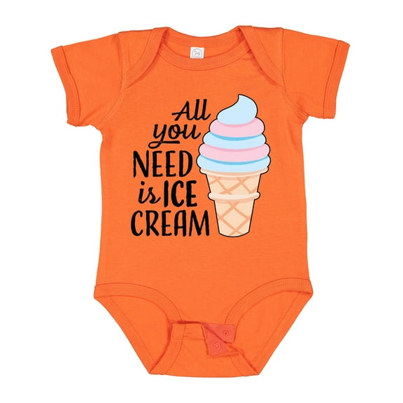 Inktastic All You Need is Ice Cream with Ice Cream Cone Boys or Girls Baby Bodysuit