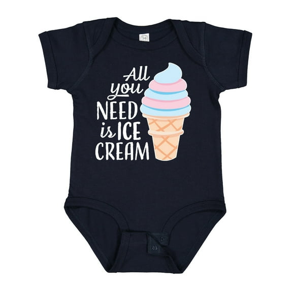 Inktastic All You Need is Ice Cream with Ice Cream Cone Boys or Girls Baby Bodysuit