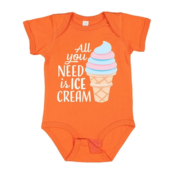 Inktastic All You Need is Ice Cream with Ice Cream Cone Boys or Girls Baby Bodysuit