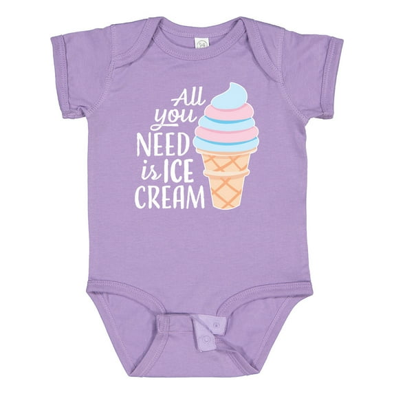 Inktastic All You Need is Ice Cream with Ice Cream Cone Boys or Girls Baby Bodysuit