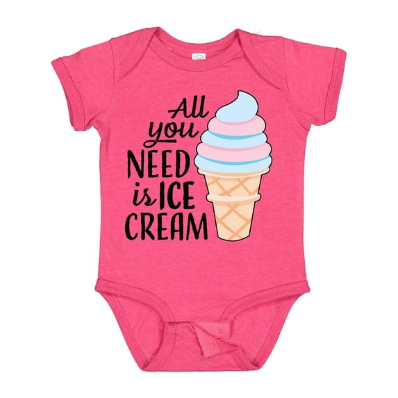 Inktastic All You Need is Ice Cream with Ice Cream Cone Boys or Girls Baby Bodysuit