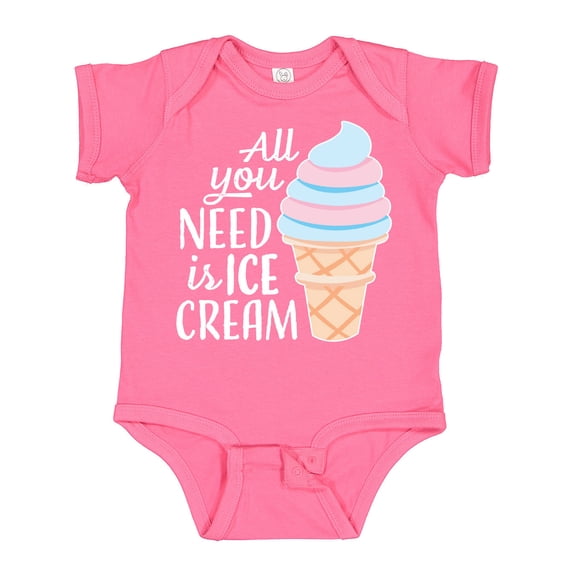 Inktastic All You Need is Ice Cream with Ice Cream Cone Boys or Girls Baby Bodysuit