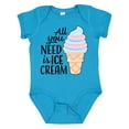 thumbnail image 1 of Inktastic All You Need is Ice Cream with Ice Cream Cone Boys or Girls Baby Bodysuit, 1 of 5
