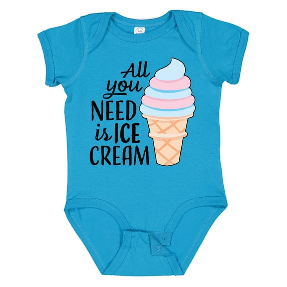 Inktastic All You Need is Ice Cream with Ice Cream Cone Boys or Girls Baby Bodysuit
