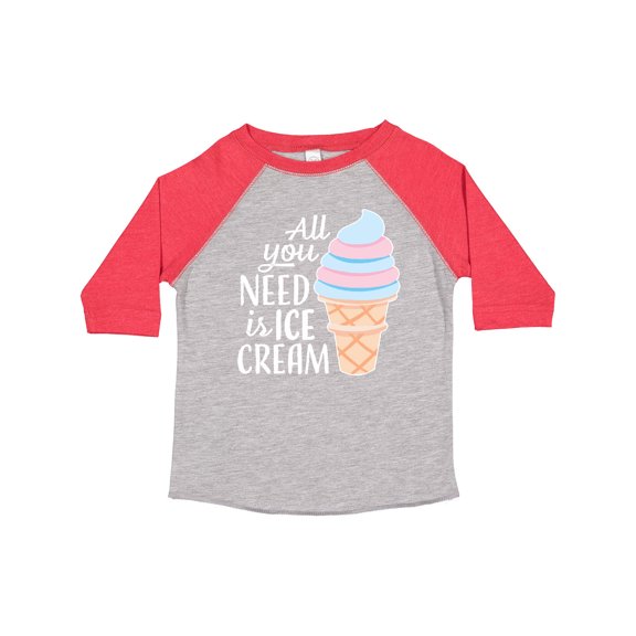 Inktastic All You Need is Ice Cream with Ice Cream Cone Boys or Girls Toddler T-Shirt