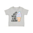 thumbnail image 1 of Inktastic All You Need is Ice Cream with Ice Cream Cone Boys or Girls Toddler T-Shirt, 1 of 5