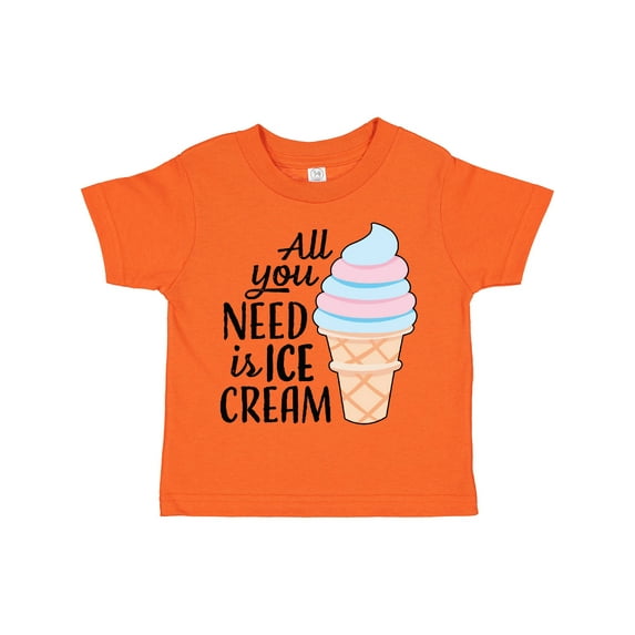 Inktastic All You Need is Ice Cream with Ice Cream Cone Boys or Girls Toddler T-Shirt