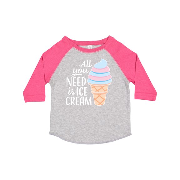 Inktastic All You Need is Ice Cream with Ice Cream Cone Boys or Girls Toddler T-Shirt