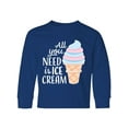 thumbnail image 1 of Inktastic All You Need is Ice Cream with Ice Cream Cone Long Sleeve Youth T-Shirt, 1 of 5