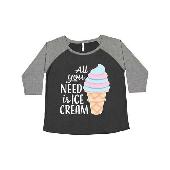 Inktastic All You Need is Ice Cream with Ice Cream Cone Women's Plus Size T-Shirt