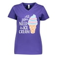 thumbnail image 1 of Inktastic All You Need is Ice Cream with Ice Cream Cone Women's V-Neck T-Shirt, 1 of 5