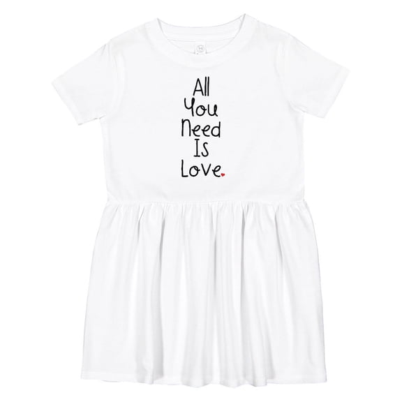 Inktastic All You Need is Love Girls Toddler Dress