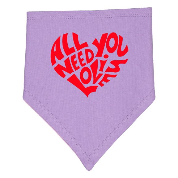 Inktastic All You Need is Love Red Heart Shape Baby Bandana Bib